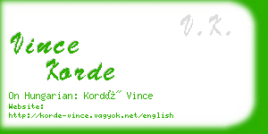 vince korde business card